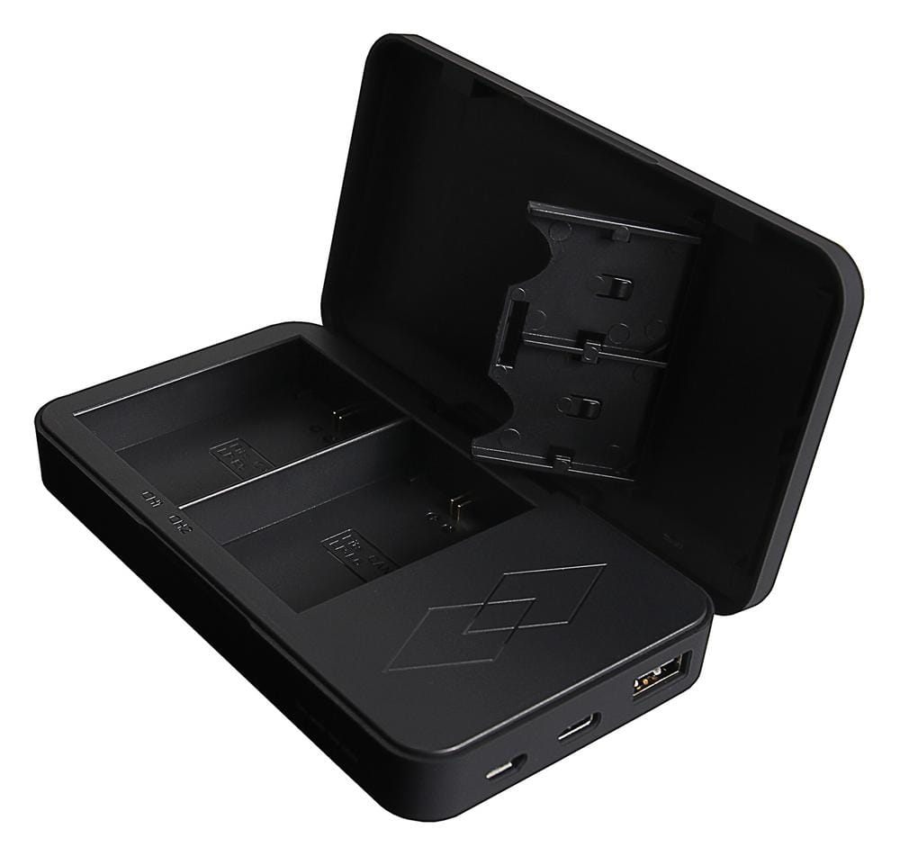 Chargeur Dual PATONA avec fonction Powerbank et stockage cartes mémoire pour Canon LP‑E6