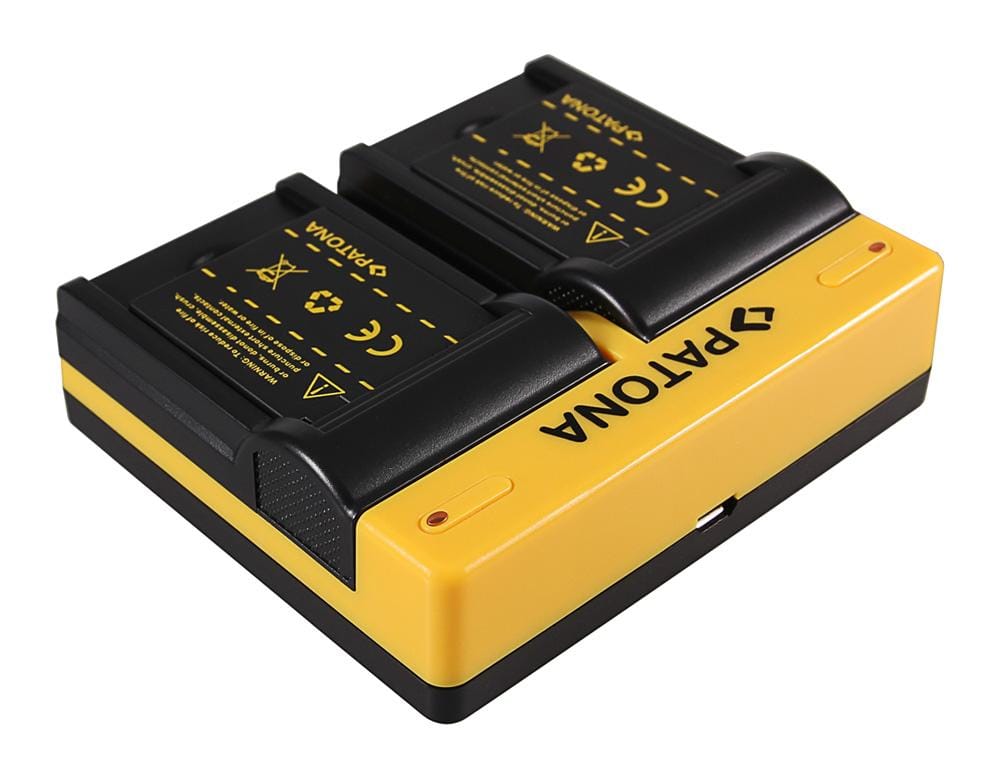 Caricatore Dual PATONA per Panasonic DMW-BCK7 Lumix DMC78FXW DMC-78FXW DMCFH2 DMC-FH2 incluso Micro-USB