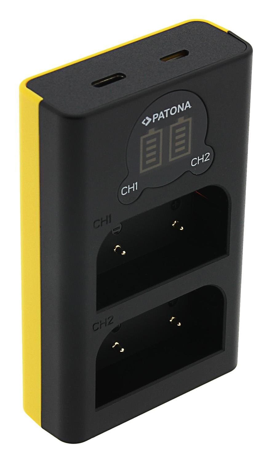 Podwójna ładowarka LCD USB PATONA dla Olympus OM-1 BLX-1