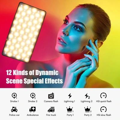 Lampa wideo LED ze zintegrowanym powerbankiem ColorGlow TC 158 Lampa wideo LED ze zintegrowanym powerbankiem ColorGlow TC 158