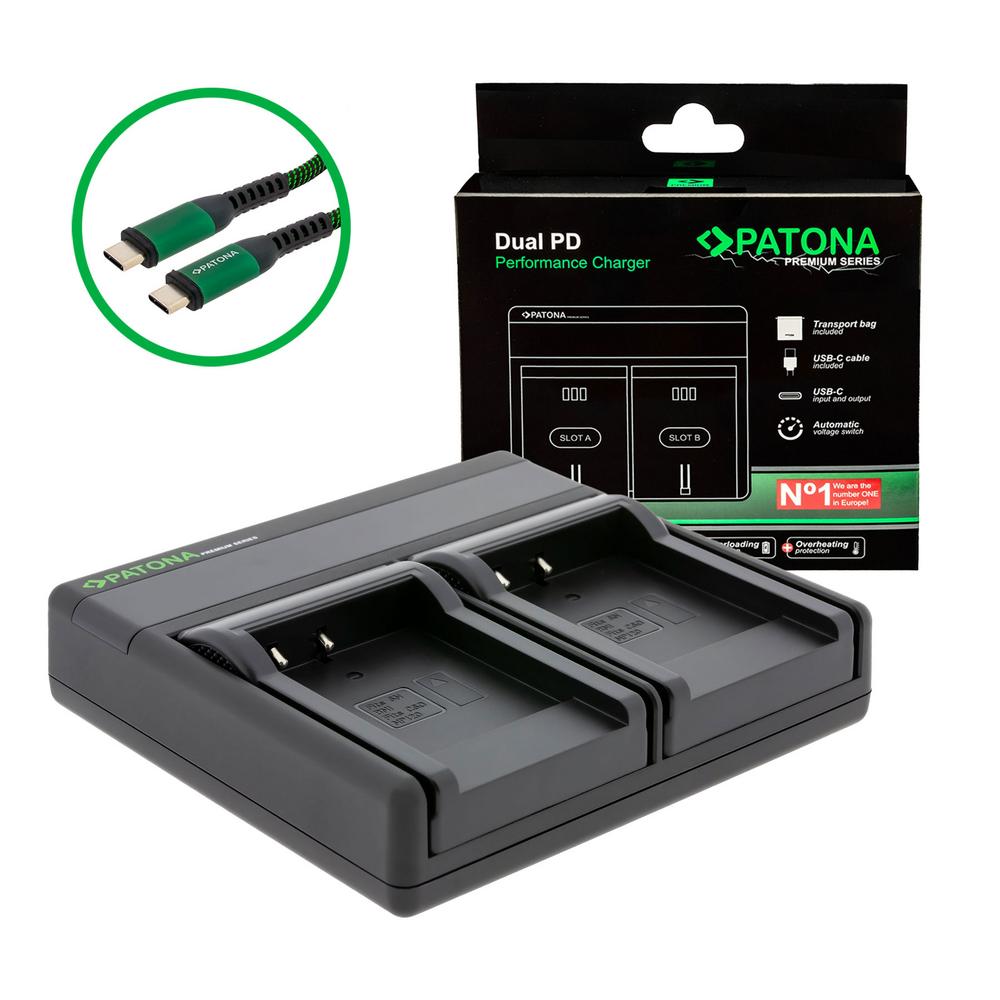 PATONA Ładowarka Dual PD Premium dla Sony NP‑BN1 z wejściem/wyjściem USB‑C PATONA Ładowarka Dual PD Premium dla Sony NP‑BN1 z wejściem/wyjściem USB‑C