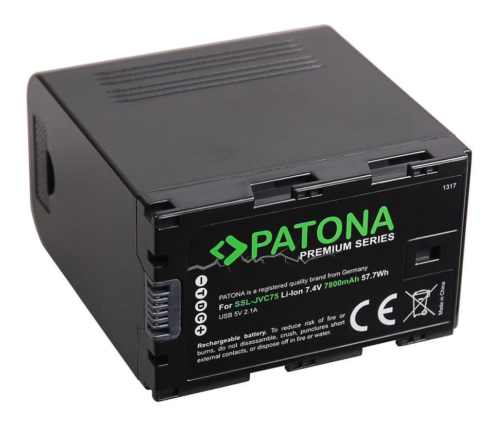 PATONA Premium Bateria para JVC SSL-75 SSL-JVC50 SSL-JVC75 HM600 HM650 Células LG