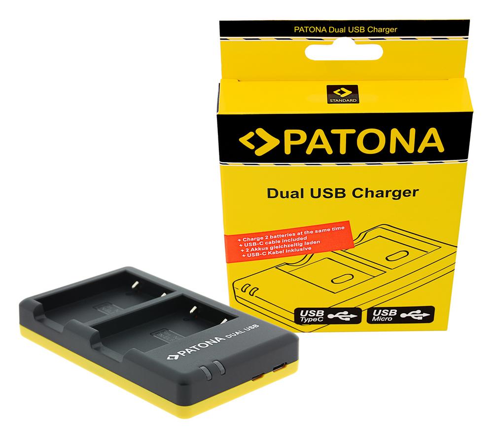 Carregador rápido dual PATONA para Nikon EN-EL5+ ENEL5 com cabo USB-C