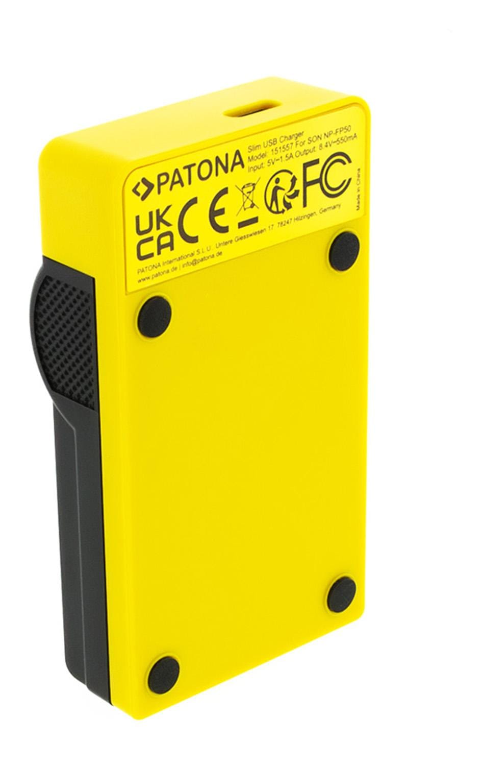 Caricatore USB Slim PATONA con ingresso USB‑C per Sony NP‑FP50 NP‑FH50 NP‑FH70 NP‑FH100 DCR‑DVD92/E