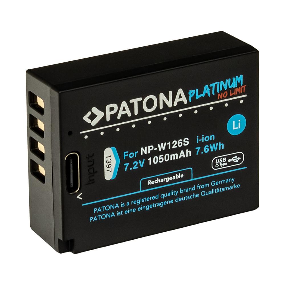 Batteria PATONA Platinum con ingresso USB-C per Fuji NP-W126S FUJIFILM X-H1 FUJIFILM X-Pro3 FUJIFILM X-T100