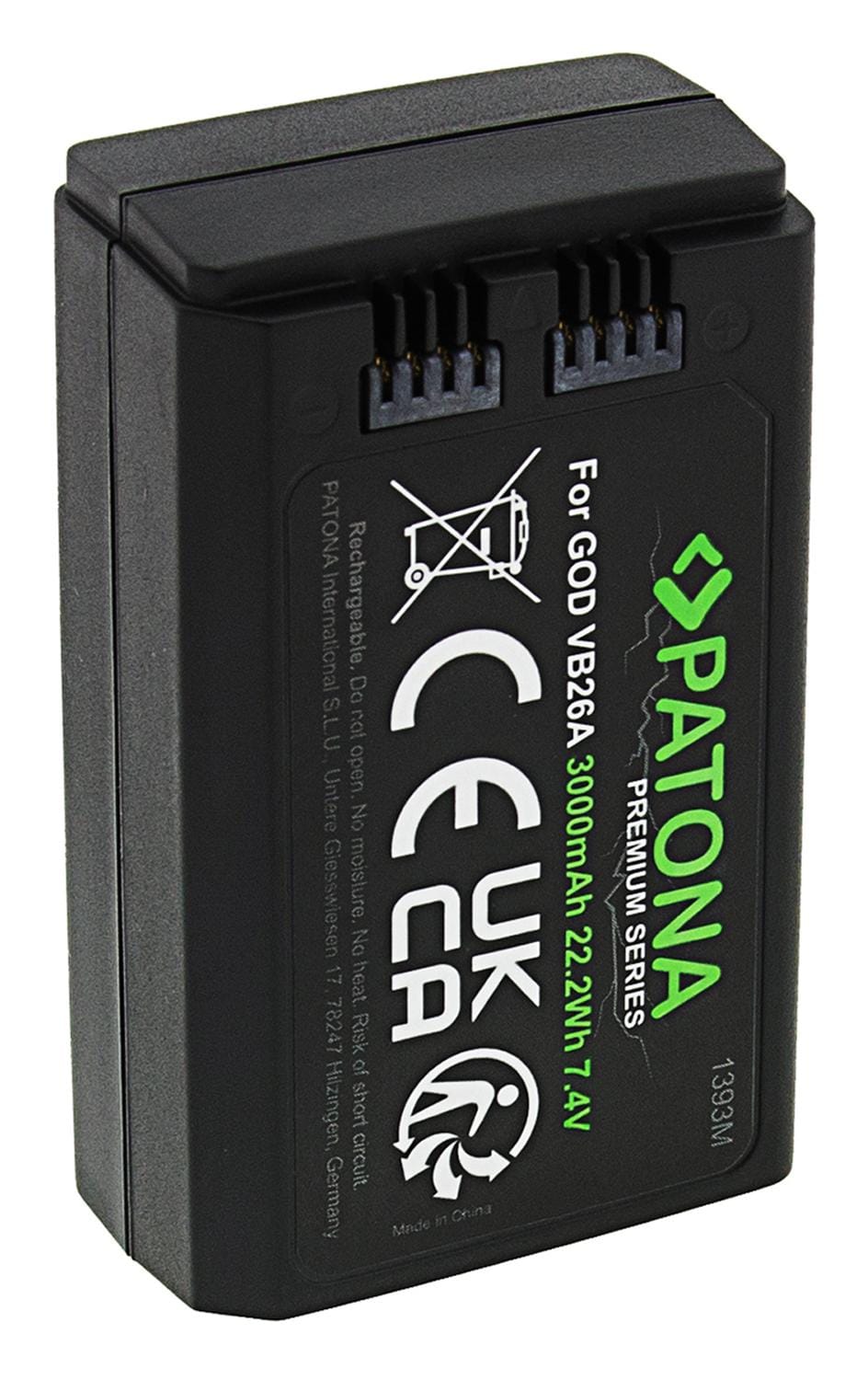 Batterie Premium PATONA pour têtes flash Godox VB26 VB26A V850III V1 – cellules Samsung Batterie Premium PATONA pour têtes flash Godox VB26 VB26A V850III V1 – cellules Samsung