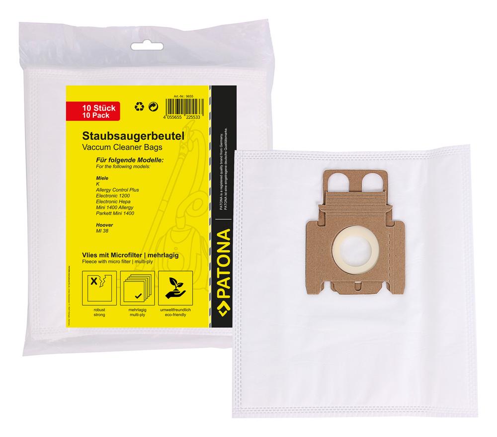 PATONA 10 Sacs d'aspirateur multicouche en feutre avec microfiltre pour Miele K Swirl M52 PATONA 10 Sacs d'aspirateur multicouche en feutre avec microfiltre pour Miele K Swirl M52