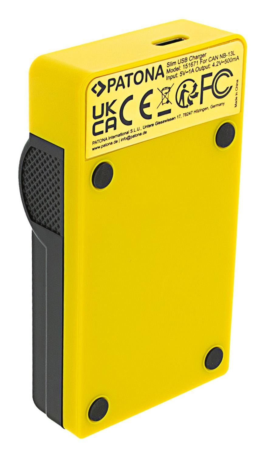 Caricatore USB Slim PATONA con ingresso USB‑C per Canon NB‑13L PowerShot G5 X G5X G7 X G7 X Mark II G7X Caricatore USB Slim PATONA con ingresso USB‑C per Canon NB‑13L PowerShot G5 X G5X G7 X G7 X Mark II G7X
