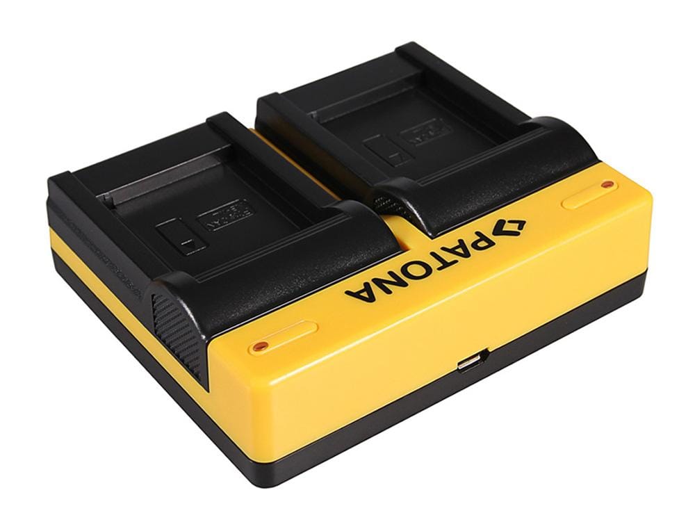 Caricabatterie doppio PATONA per Canon NB-11L IXUS 125HS 240HS A1200 A2200 incluso cavo Micro-USB