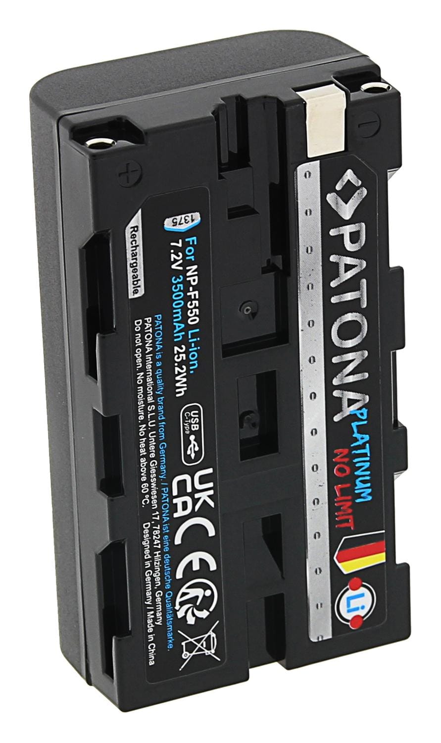 PATONA Platinum batería con entrada USB‑C para Sony NP‑F550 F330 F530 F750 F930 F920 PATONA Platinum batería con entrada USB‑C para Sony NP‑F550 F330 F530 F750 F930 F920