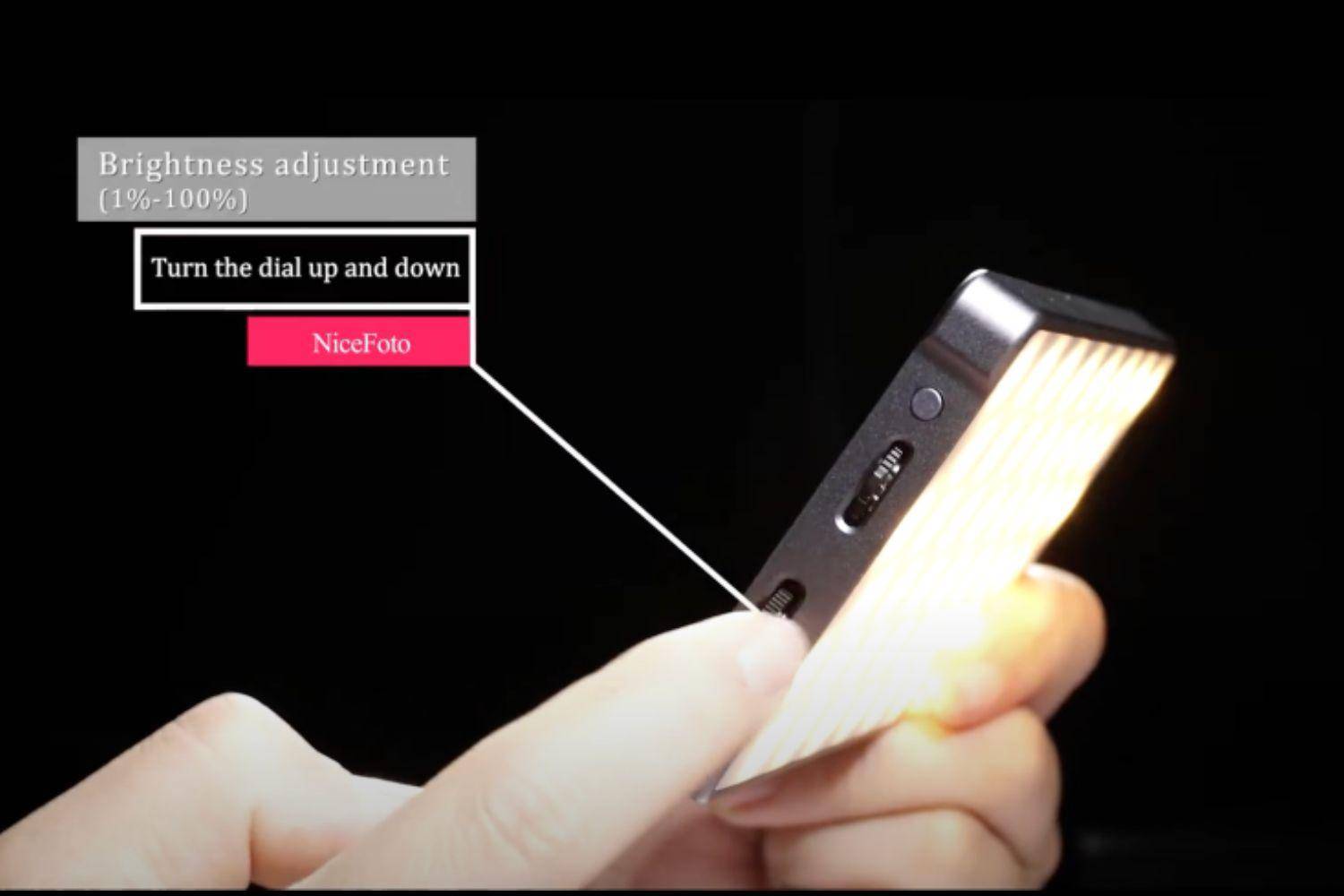 LED video light with integrated power bank ColorGlow TC 158 LED video light with integrated power bank ColorGlow TC 158