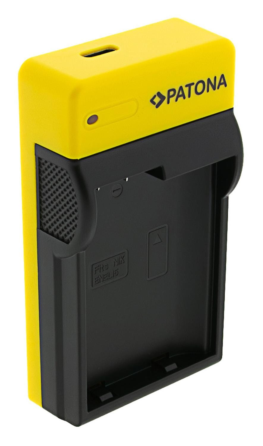 Carregador USB Slim PATONA com entrada USB‑C para Nikon EN‑EL15 D600 D610 D7000 D7100 D800 Carregador USB Slim PATONA com entrada USB‑C para Nikon EN‑EL15 D600 D610 D7000 D7100 D800