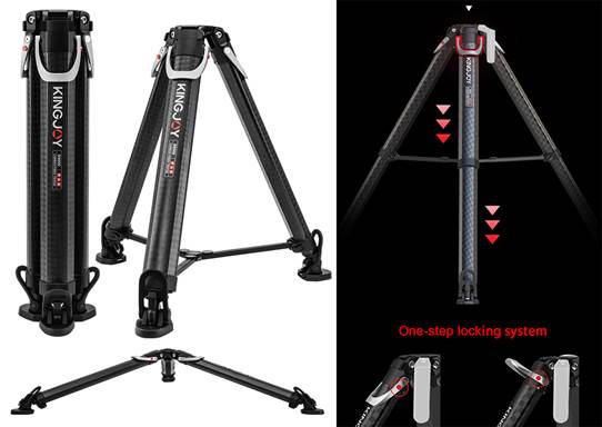Trípode de fibra de carbono para vídeo S9000 - Trípode profesional para cámaras pesadas