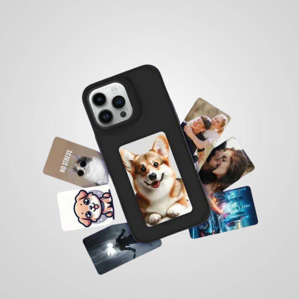 iPhone case with NFC display for customised image display iPhone case with NFC display for customised image display