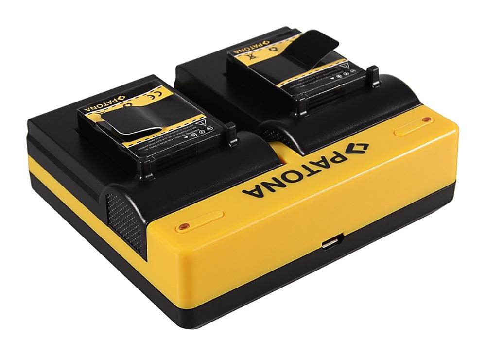 Caricabatterie doppio PATONA per GoPro AHDBT-301 AHDBT-302 Hero 3 Hero 3+ incluso cavo Micro-USB