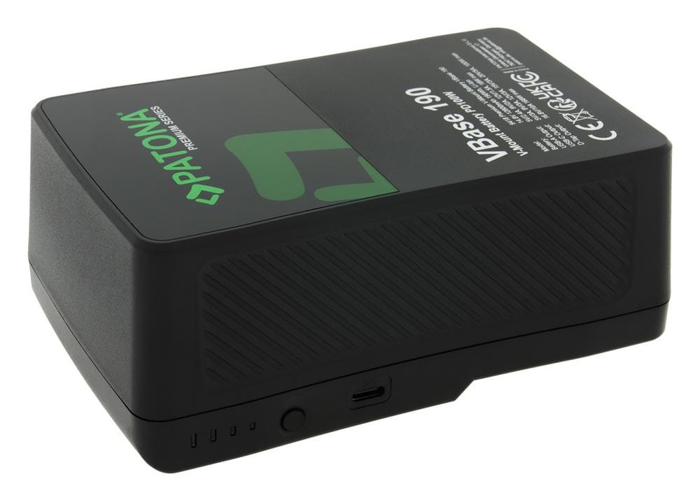 PATONA Premium Batterie V‑Mount VBase 190 PD 100W 190Wh USB‑C USB‑A D‑Tap Cellules Samsung incl. Hardcase