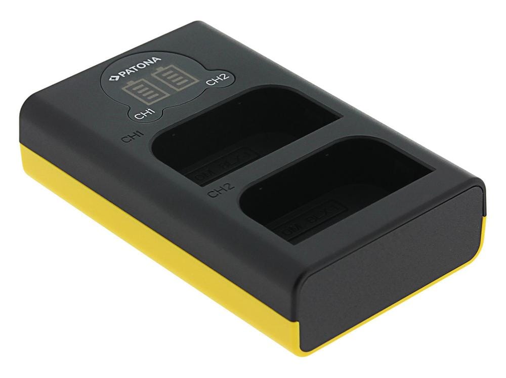 Podwójna ładowarka LCD USB PATONA dla Olympus OM-1 BLX-1