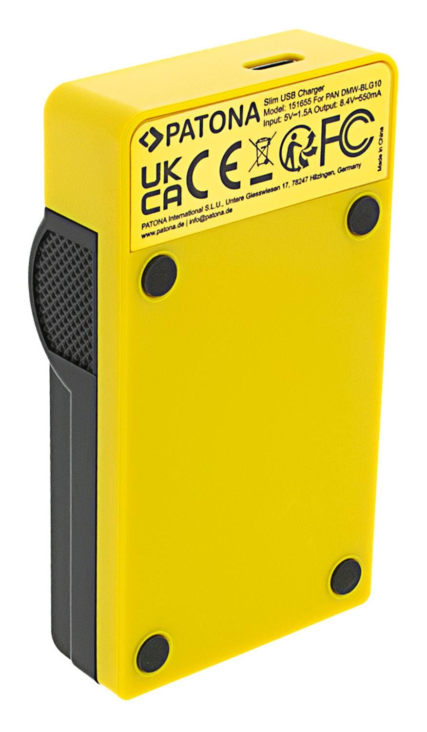 PATONA Slim Caricatore USB con ingresso USB‑C per Panasonic DMW‑BLG10 CSBLG10MC CS‑BLG10MC DMWBLG10 DMW