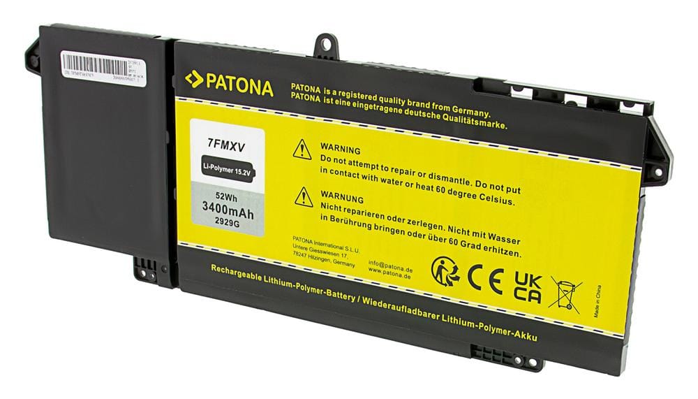 PATONA Batteria 15,2V per Dell Latitude 5320 Service Tag CJKKPG3-DELL 7FMXV 9JM71 1PP63 4M1JN PATONA Batteria 15,2V per Dell Latitude 5320 Service Tag CJKKPG3-DELL 7FMXV 9JM71 1PP63 4M1JN