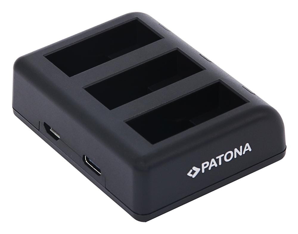 PATONA Triple Charger for GoPro Hero 9 Hero 10 Hero 11 AHDBT901 ADBAT001 ADDBD-211 with Micro USB