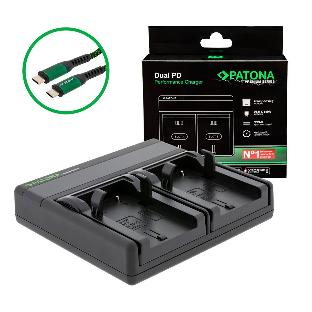 PATONA Chargeur Dual PD Premium Performance pour Nikon EN‑EL1 avec Entrée/Sortie USB‑C PATONA Chargeur Dual PD Premium Performance pour Nikon EN‑EL1 avec Entrée/Sortie USB‑C