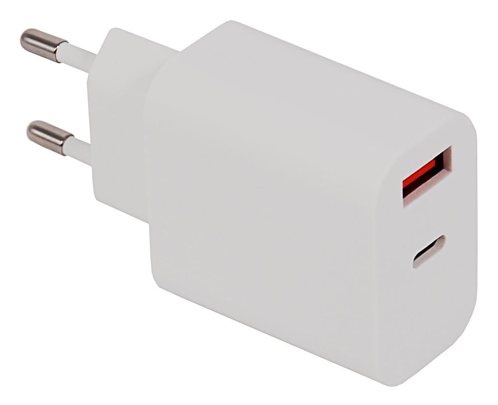PATONA Premium PD18W Adapter 5V 3.0A 9V 2.0A 12V 1.5A 1x USB‑C 1x USB‑A PD3.0 QC3.0 White