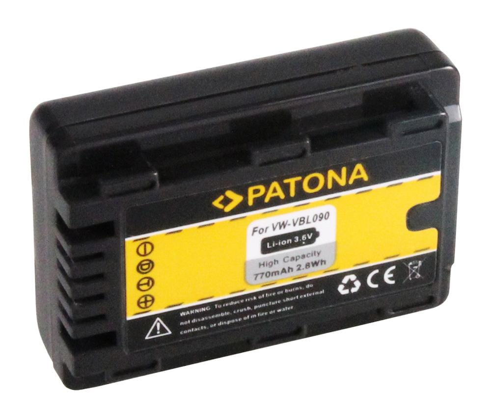 PATONA Batteria per Panasonic HDC‑SDX SDR‑S50 T50 VW‑VBL090E‑K VBL090 PATONA Batteria per Panasonic HDC‑SDX SDR‑S50 T50 VW‑VBL090E‑K VBL090