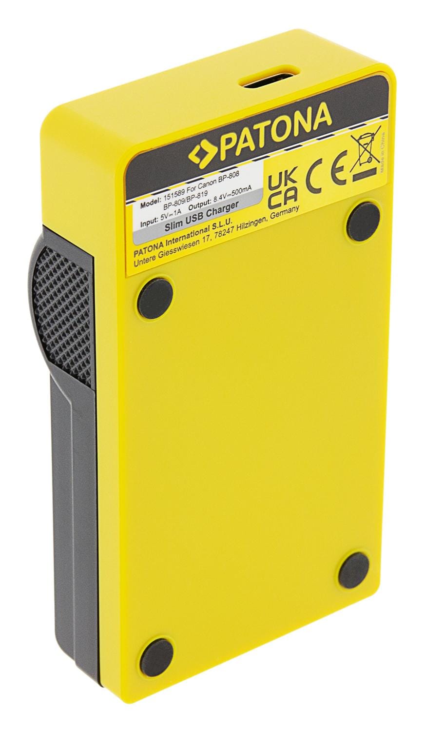 PATONA Slim Carregador USB com entrada USB‑C para Canon BP‑808 FSxx FS10 FS‑10 FS100 FS‑100 FS11 FS‑11 BP