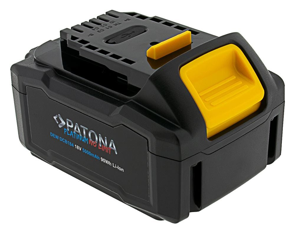 PATONA Platinum 18V Batterie DCB184 pour la série DeWalt XR avec USB‑C PD65 W Entrée et Sortie