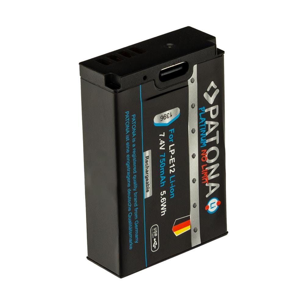 Batería PATONA Platinum con entrada USB‑C para Canon LP‑E12 EOS 100D EOS M50 Batería PATONA Platinum con entrada USB‑C para Canon LP‑E12 EOS 100D EOS M50