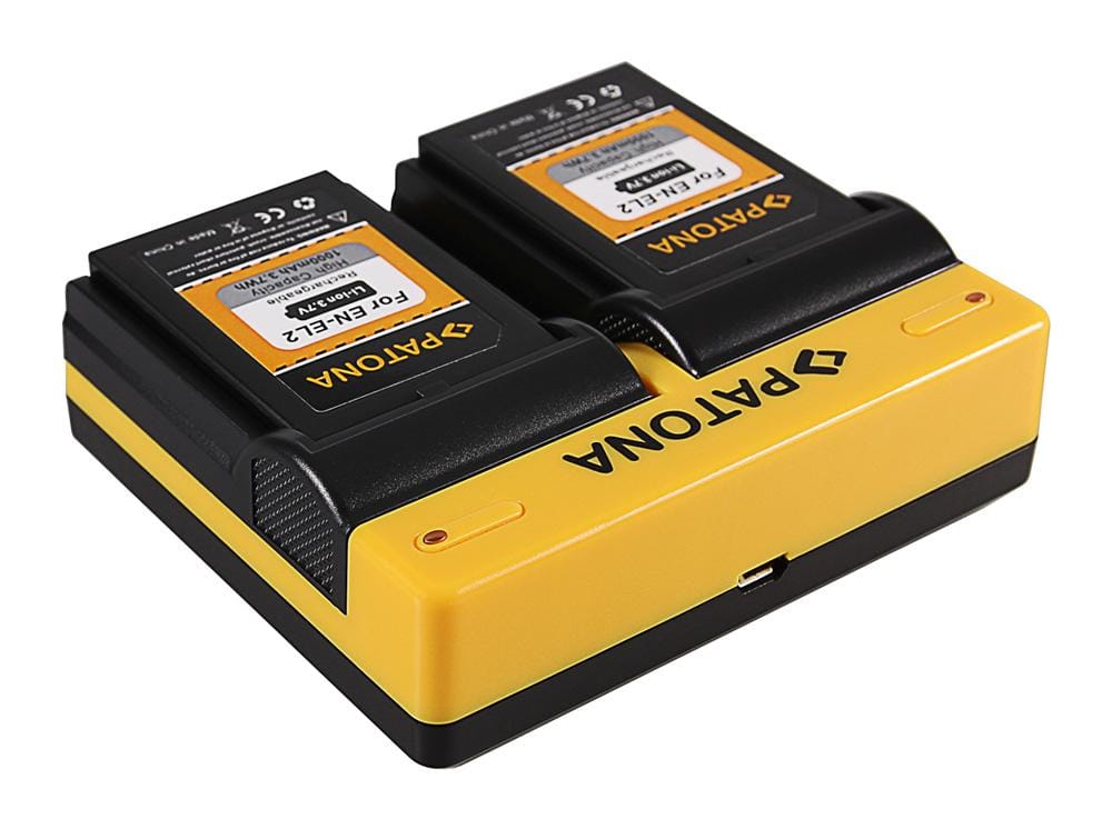 PATONA Dual Charger for Nikon EN-EL2 CoolPix 2500/3500/SQ including Micro-USB Cable