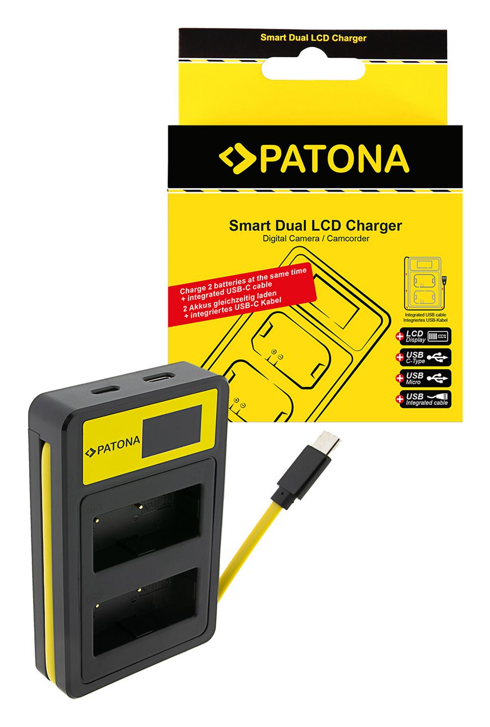 PATONA Smart Dual LCD USB carregador para Fuji NP‑W126 HS30 EXR HS30EXR HS‑30EXR HS33 EXR HS33EXR HS‑33