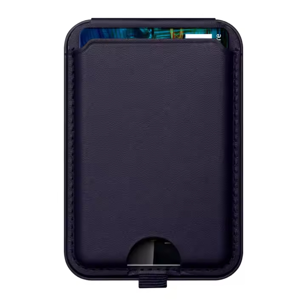 MagSafe carteira de couro vegan para telemóvel - Carteira magnética premium com 1 compartimento para 3 cartões