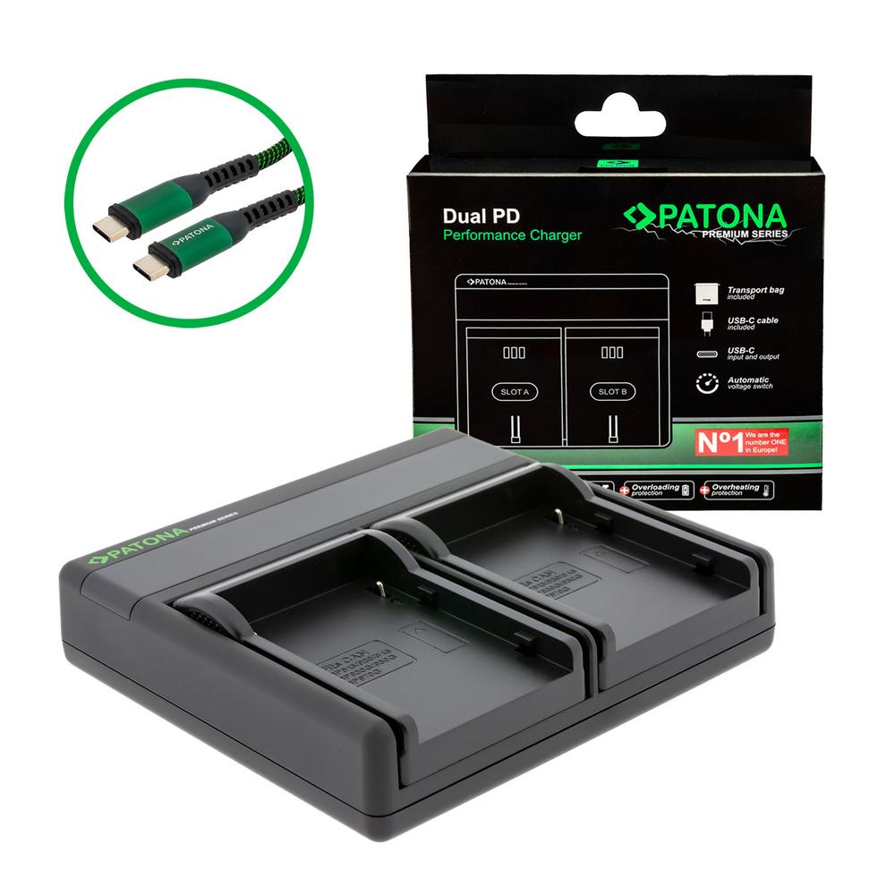 Ładowarka PATONA Premium Dual PD Performance do Canon BP-915 z wejściem/wyjściem USB-C