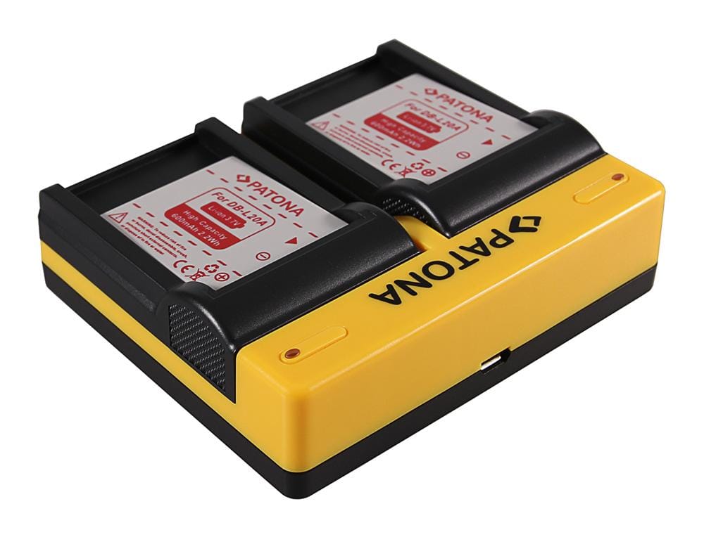 Carregador dual PATONA para Sanyo DB‑L40A L20A Xacti DMXC1 DMX‑C1 DMXCA65 DMX‑CA65 DSCC4 com Micro‑USB Carregador dual PATONA para Sanyo DB‑L40A L20A Xacti DMXC1 DMX‑C1 DMXCA65 DMX‑CA65 DSCC4 com Micro‑USB