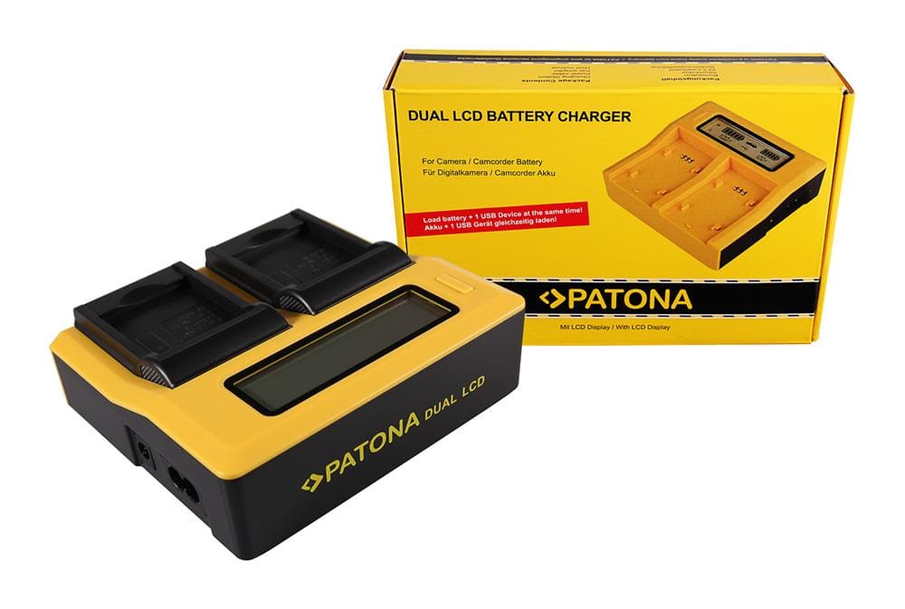 Caricatore Dual LCD USB PATONA per Actioncam Rollei RL410B 230 240 410 410B 420