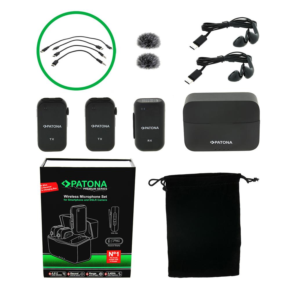 PATONA Premium Sistema Microfonico Wireless per Smartphone e Fotocamere DSLR PATONA Premium Sistema Microfonico Wireless per Smartphone e Fotocamere DSLR