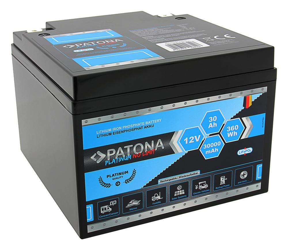 PATONA Platinum LiFePO4 Battery 12V 30Ah 360Wh 30,000mAh PATONA Platinum LiFePO4 Battery 12V 30Ah 360Wh 30,000mAh