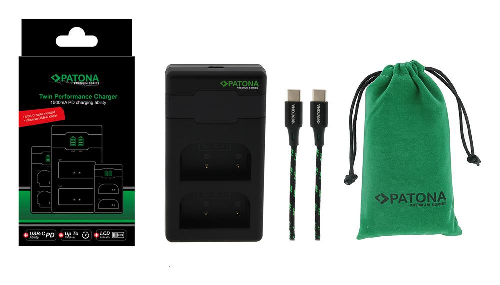 Caricatore PD Premium Twin Performance PATONA per Olympus BLX-1/OM-1 con cavo USB-C Caricatore PD Premium Twin Performance PATONA per Olympus BLX-1/OM-1 con cavo USB-C