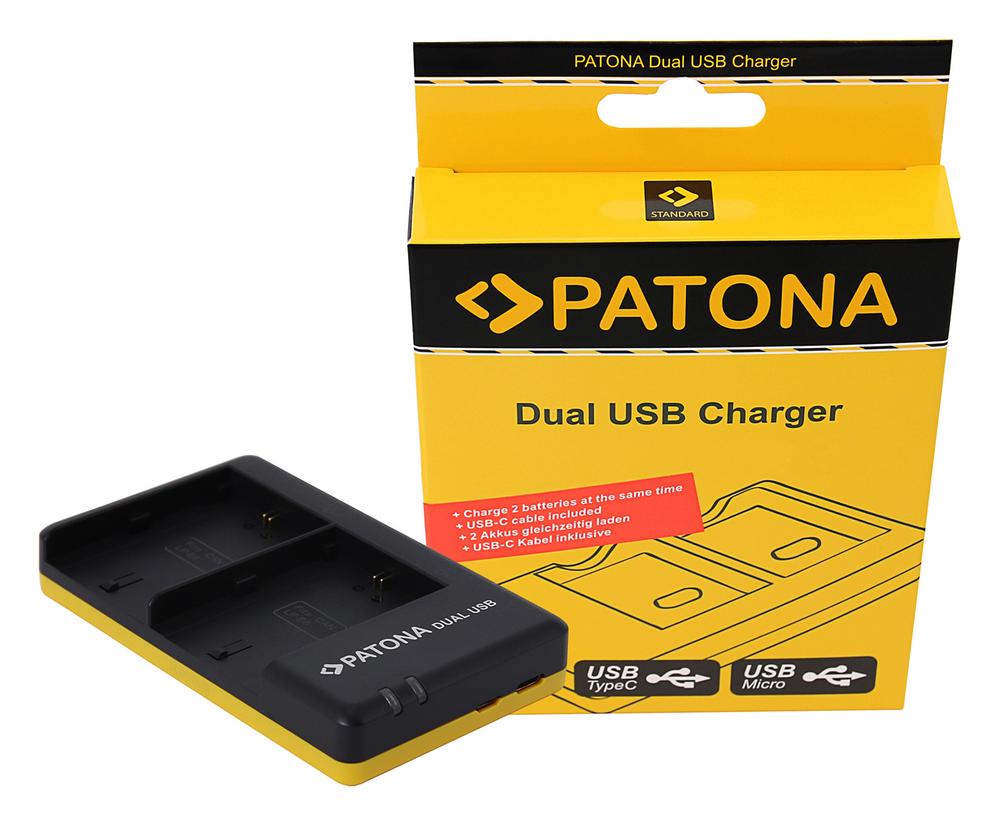 PATONA Caricatore Duale Rapido per Canon LP-E6 LPE6 con Cavo USB-C PATONA Caricatore Duale Rapido per Canon LP-E6 LPE6 con Cavo USB-C