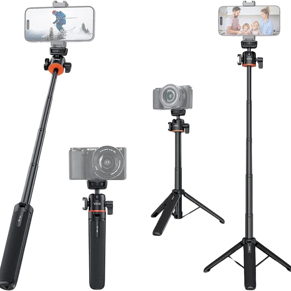 Mini-tripé de secretária para smartphone com cabeça esférica Mini-tripé de secretária para smartphone com cabeça esférica