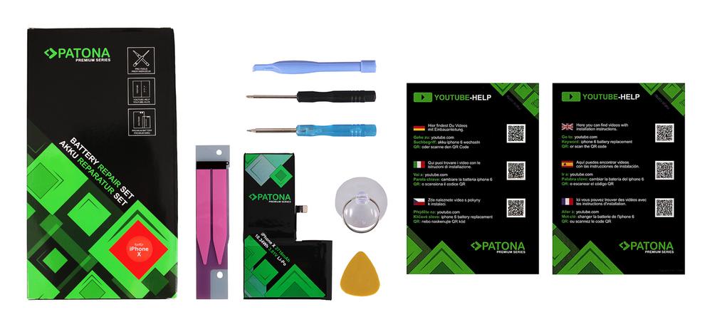 PATONA Bateria Premium para Apple iPhone X 616-00351 incl. conjunto de ferramentas PATONA Bateria Premium para Apple iPhone X 616-00351 incl. conjunto de ferramentas