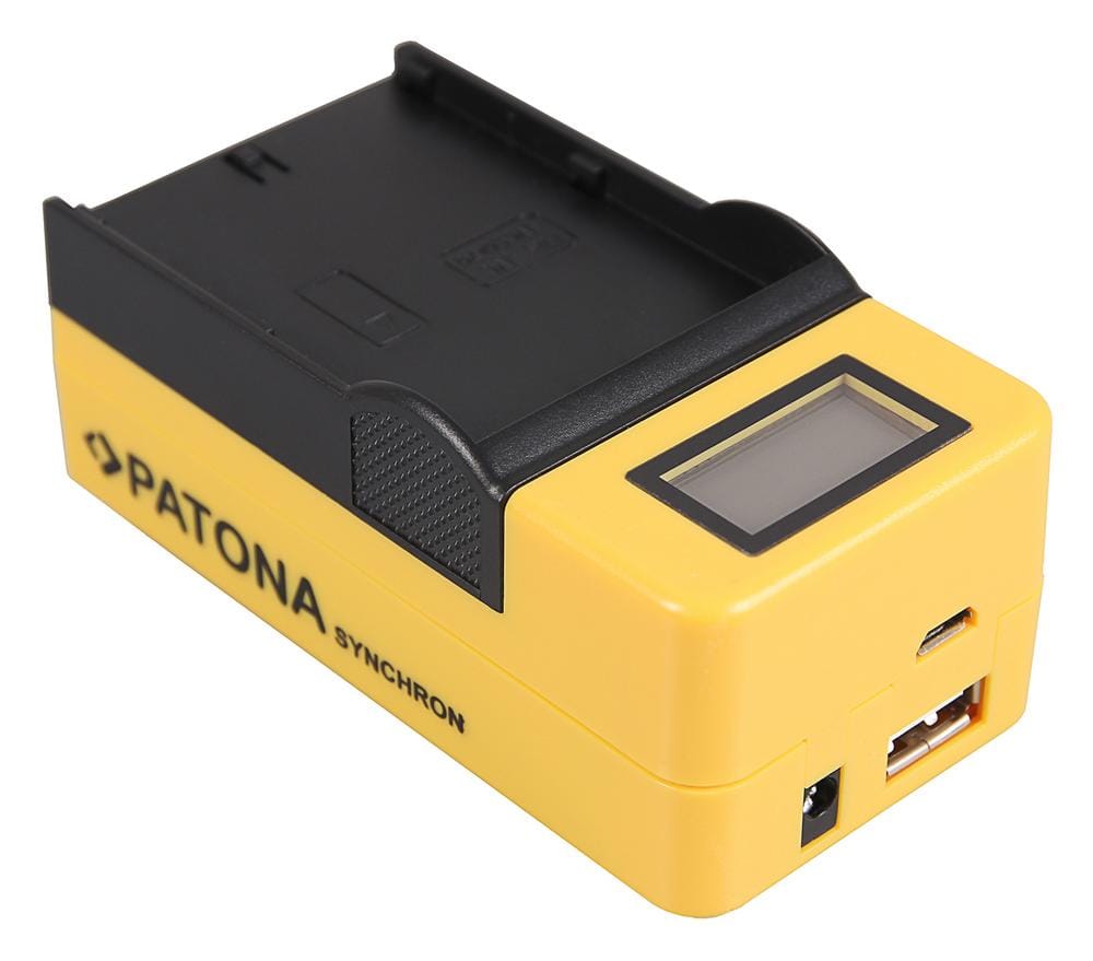 PATONA Synchron Carregador USB para JVC SSL-75 SSL-JVC50 SSL-JVC75 HM600 HM650 com ecrã LCD