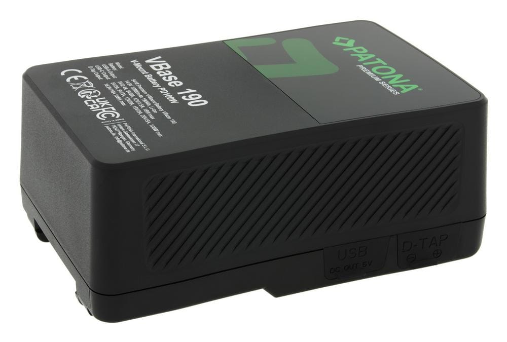 PATONA Premium Batterie V‑Mount VBase 190 PD 100W 190Wh USB‑C USB‑A D‑Tap Cellules Samsung incl. Hardcase PATONA Premium Batterie V‑Mount VBase 190 PD 100W 190Wh USB‑C USB‑A D‑Tap Cellules Samsung incl. Hardcase