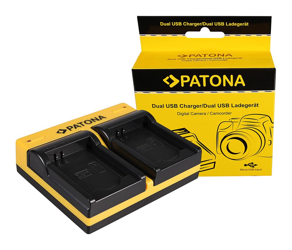 Carregador Dual PATONA para Samsung BP88B MV900 MV900F com cabo Micro-USB Carregador Dual PATONA para Samsung BP88B MV900 MV900F com cabo Micro-USB