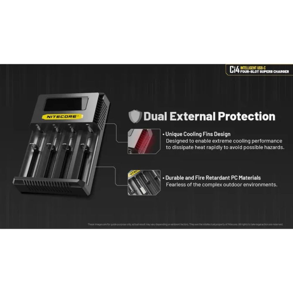 Nitecore Ci4 Inteligentna ładowarka do akumulatorów litowo-jonowych 4 gniazda USB C Nitecore Ci4 Inteligentna ładowarka do akumulatorów litowo-jonowych 4 gniazda USB C