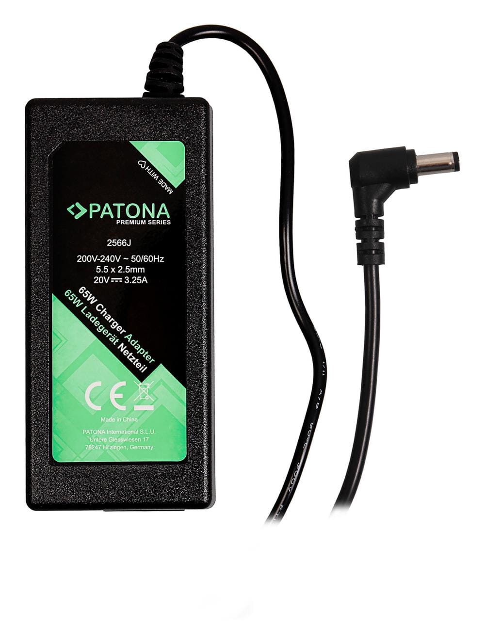 PATONA Bloc d'alimentation Premium 20V 3,25A 65W pour Fujitsu Amilo V5515 V5535 V3205 FSC03352A2065