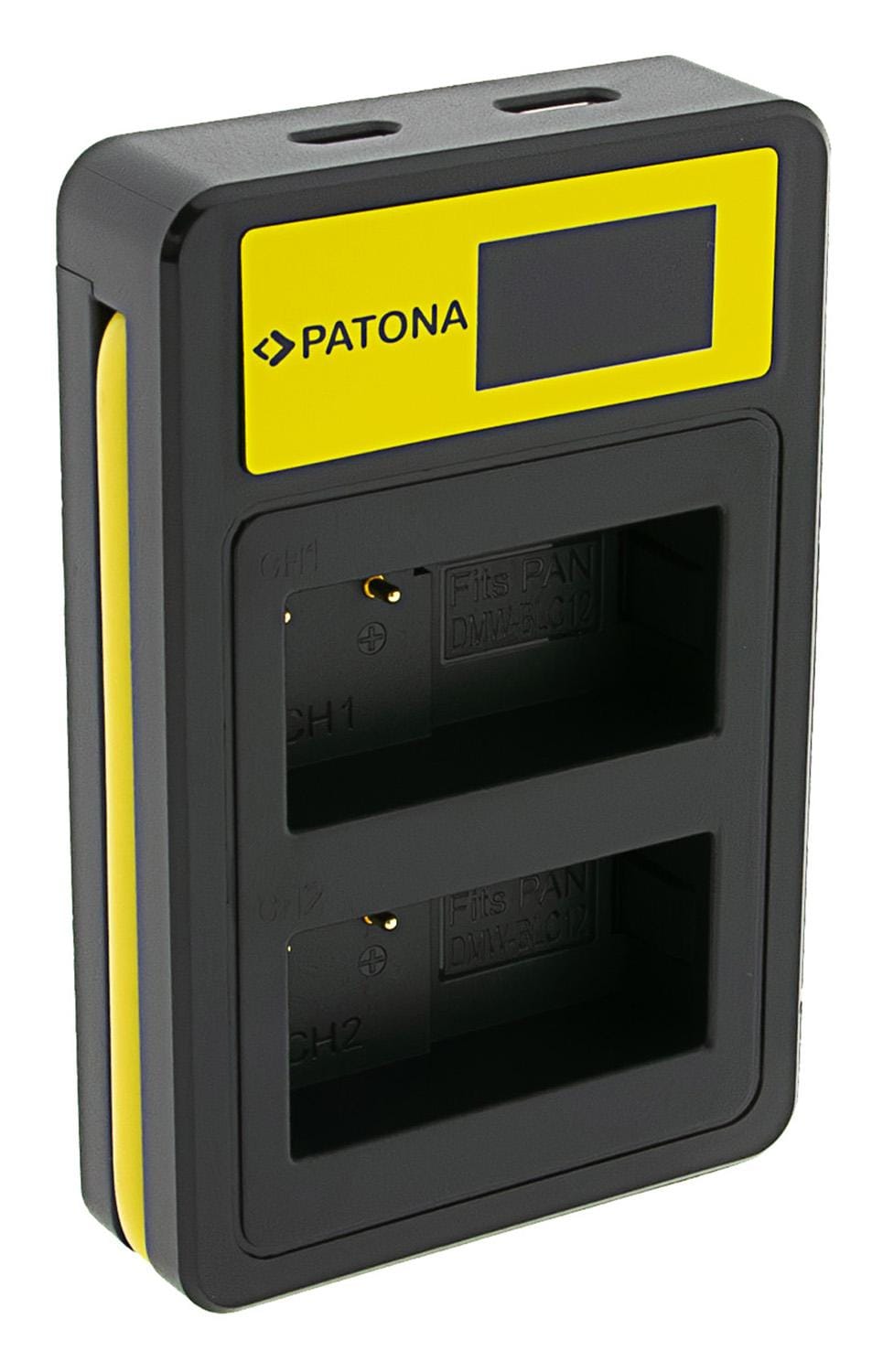 Caricatore USB Smart Dual LCD PATONA per Panasonic DMW-BLC12PP V-Lux 4 Panasonic DMW-BLC12PP