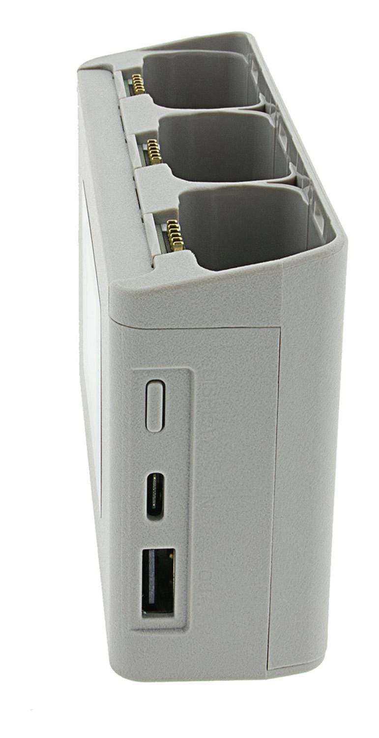 Caricatore Triplo Platinum PATONA BC-JMI2B per DJI Mini 2 Mavic Mini con Powerbank e vano per schede di memoria Caricatore Triplo Platinum PATONA BC-JMI2B per DJI Mini 2 Mavic Mini con Powerbank e vano per schede di memoria