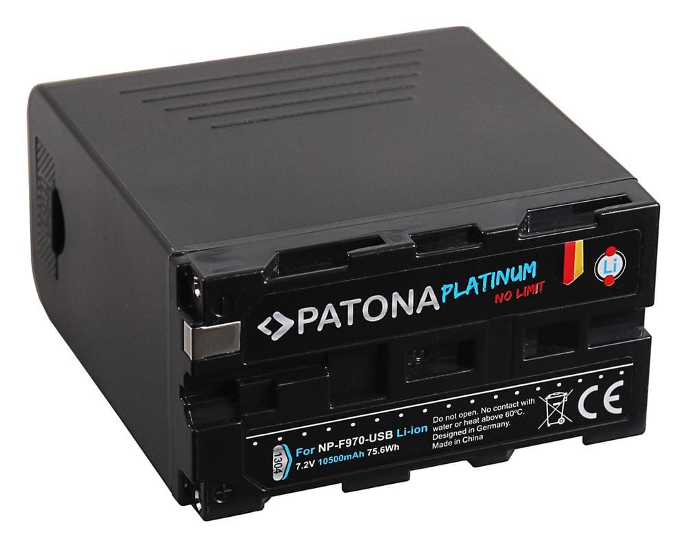 PATONA Platinum Batería para Sony NP-F970 NP-F960 NP-F950 con Powerbank 5V/2A salida USB 10500mAh y Micro